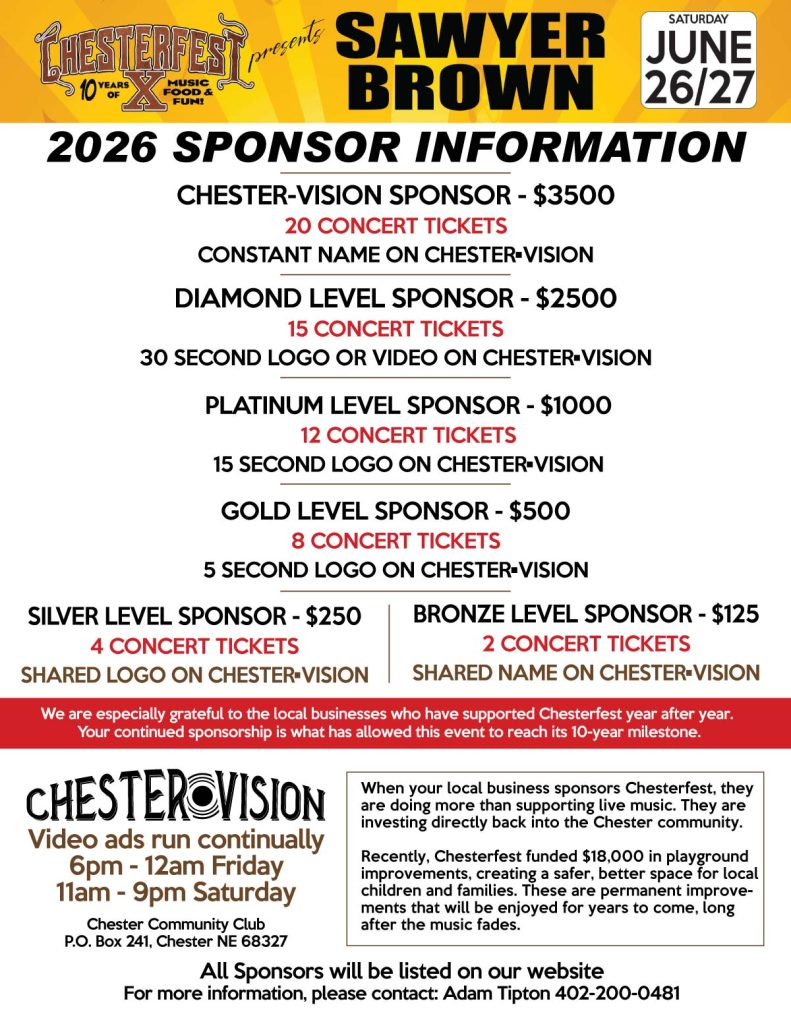 Sponsorship Opportunities for Chesterfest 2026